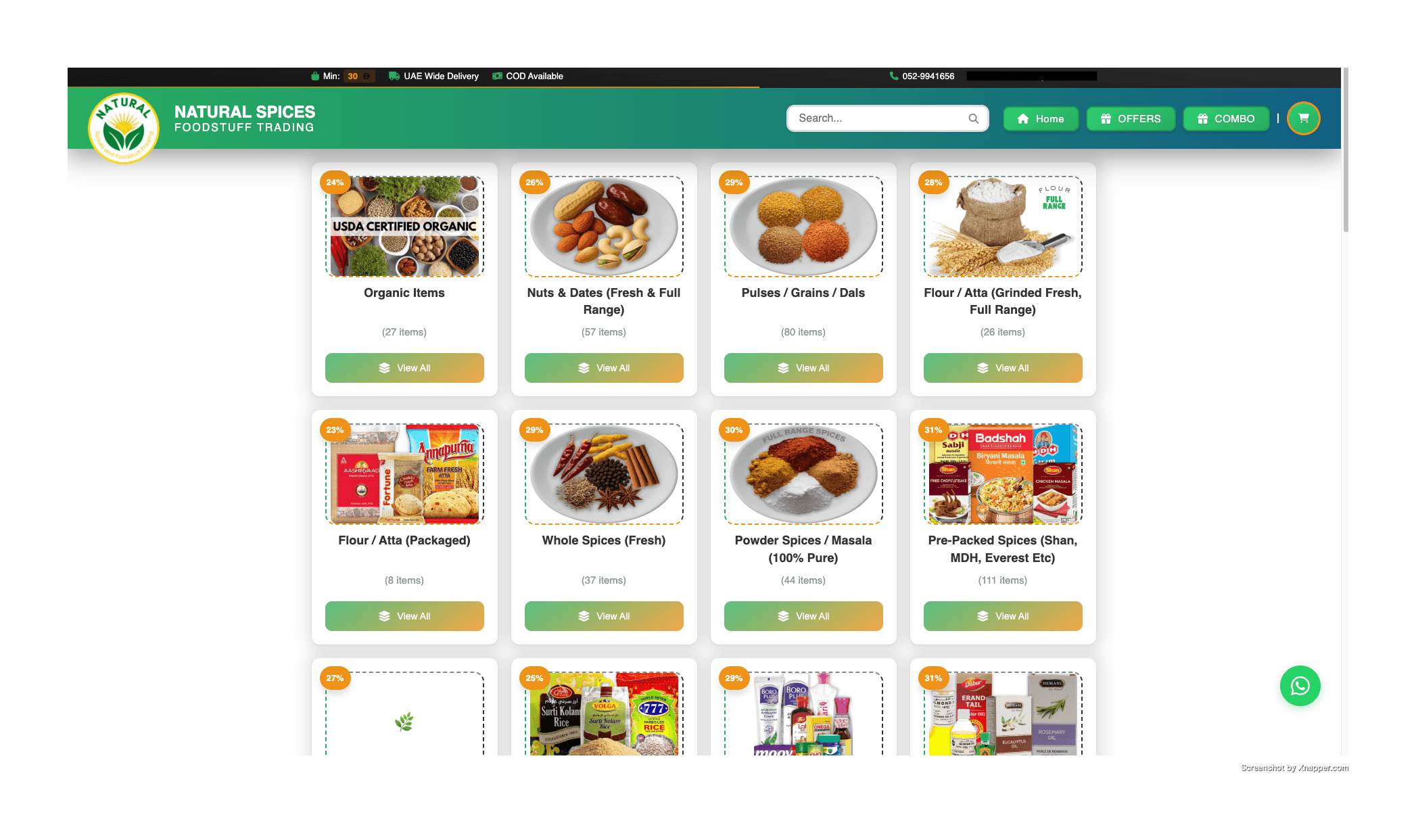 Natural Spices UAE Website